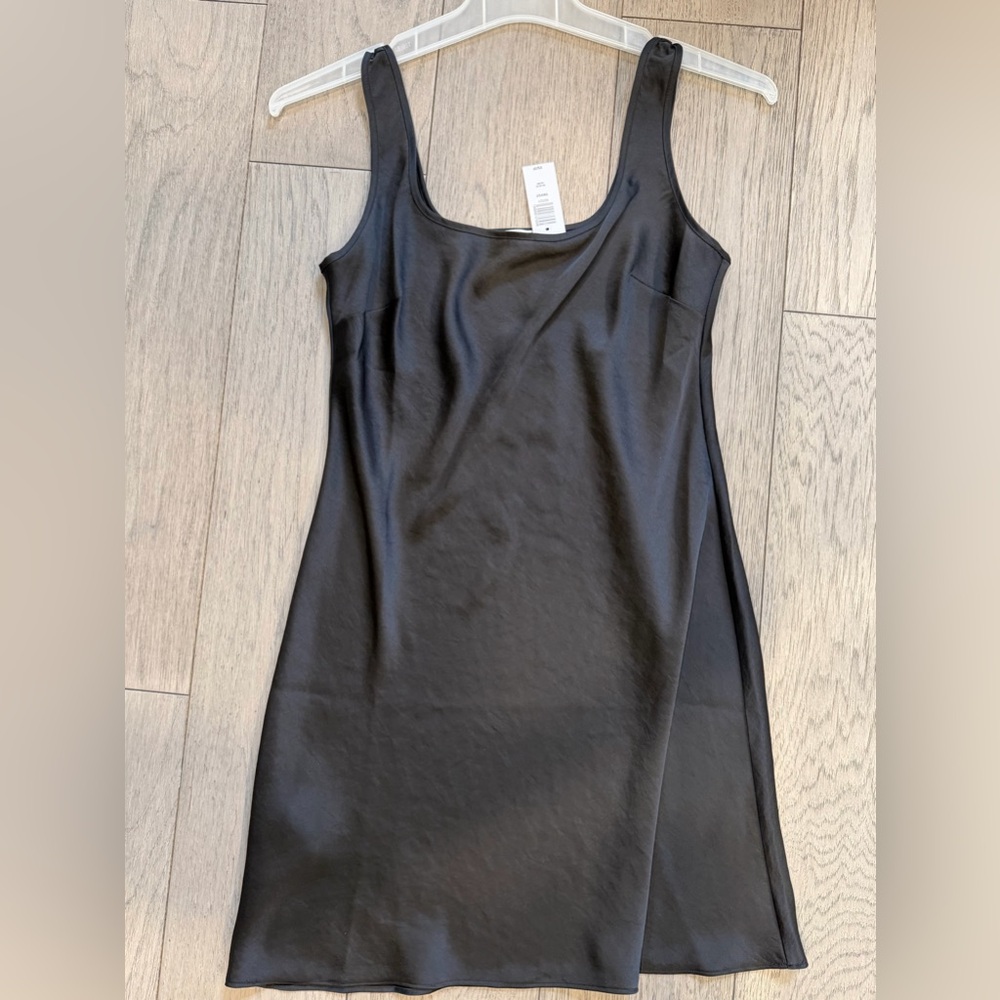 Wilfred Black Satin Mini Dress